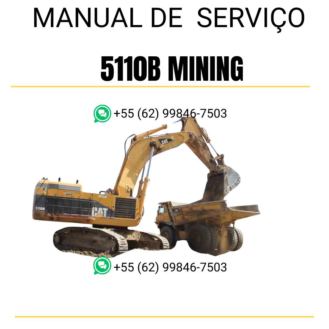 Manual de serviço Caterpillar 5110B Mining Escavadora em inglês, PDF detalhado com instruções técnicas para manutenção e reparo ✅