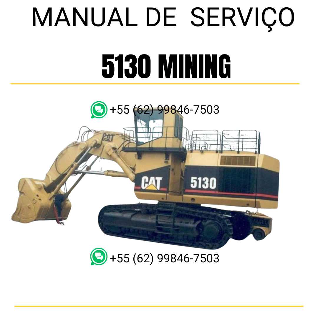 Manual de serviço Caterpillar 5130 Mining Escavadora em inglês, PDF completo com instruções técnicas para reparos e manutenção detalhada ✅
