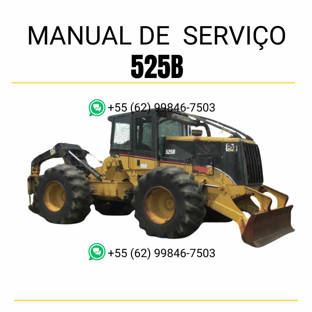 Manual de serviço Caterpillar 525B Wheel Skidder em inglês, PDF técnico completo com instruções detalhadas de reparo e manutenção ✅