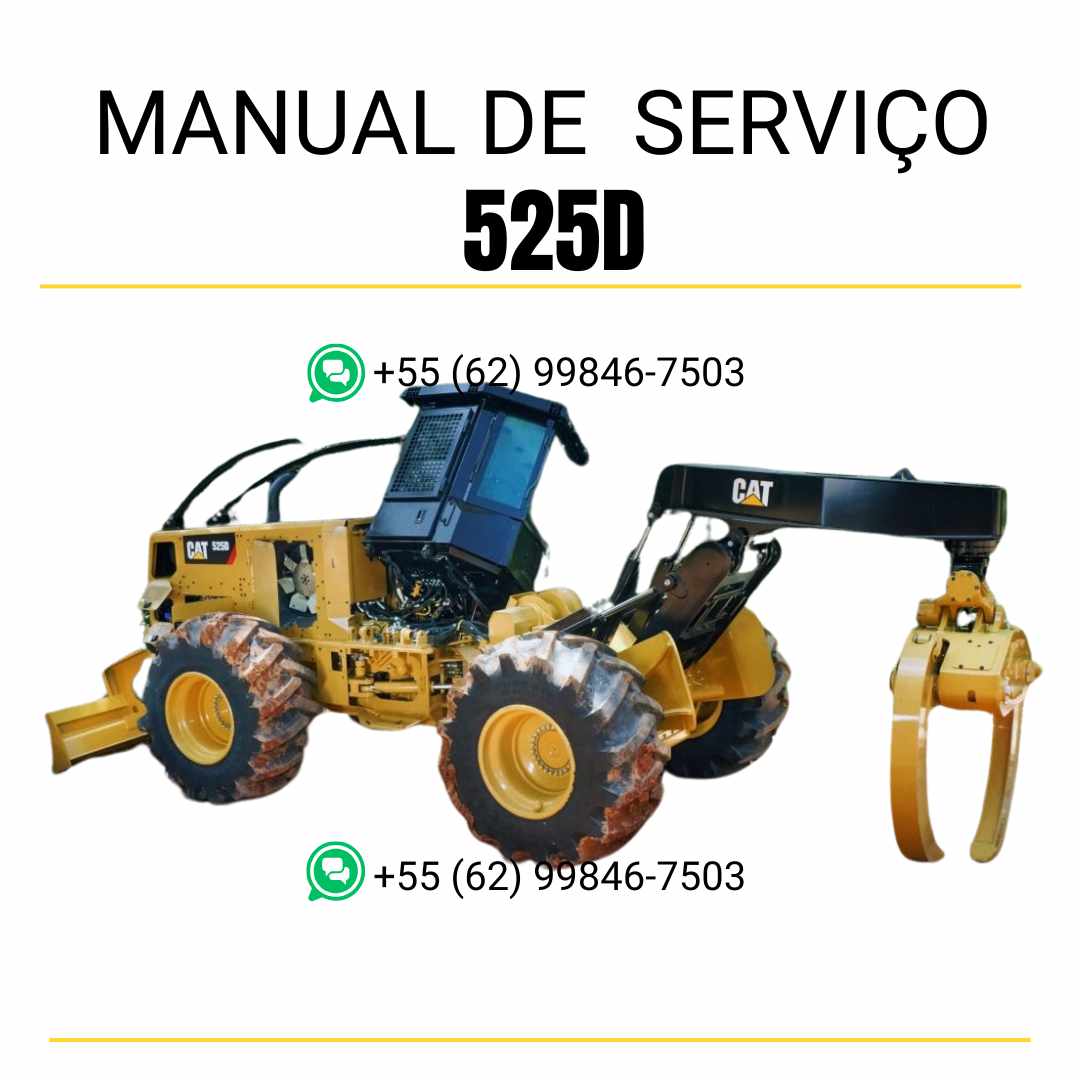 Manual de serviço Caterpillar 525D Wheel Skidder em inglês, PDF completo com instruções técnicas de manutenção, reparo e diagramas ✅