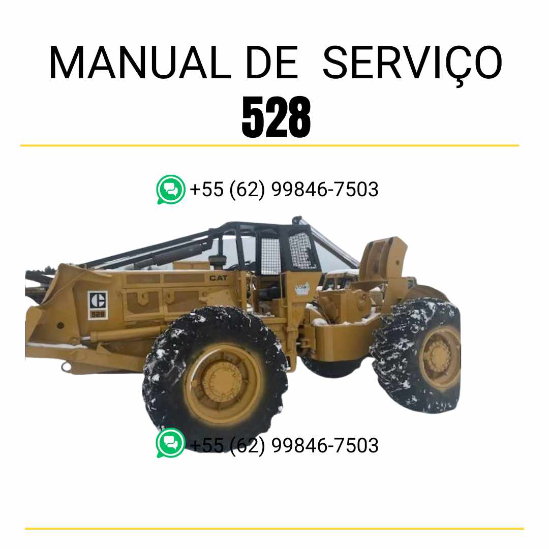 Manual de serviço Caterpillar 528 Wheel Skidder em inglês, PDF completo com instruções técnicas detalhadas de manutenção, reparo e diagramas ✅