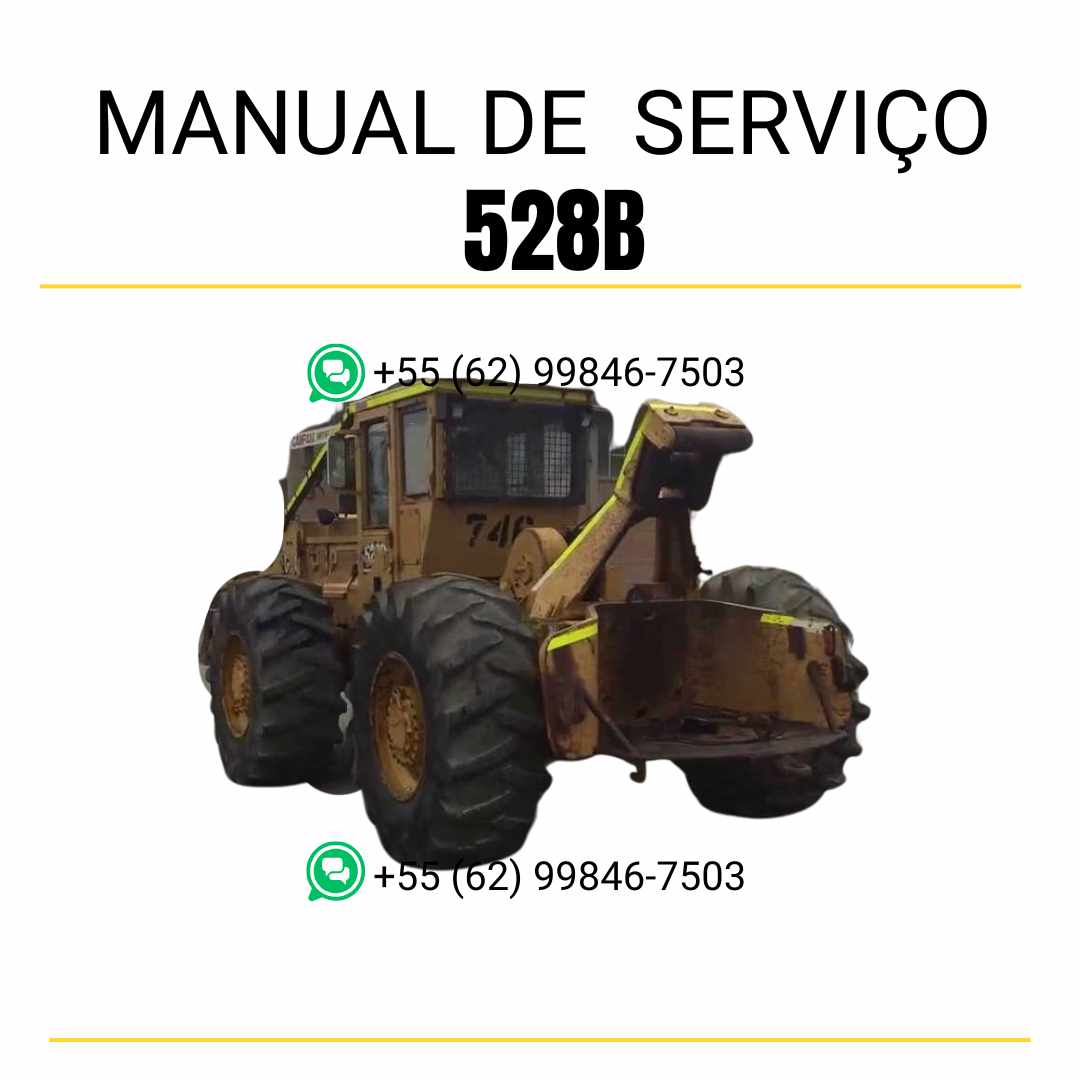 Manual de serviço Caterpillar 528B Wheel Skidder em inglês, PDF técnico com orientações detalhadas de manutenção, reparo e diagramas completos ✅