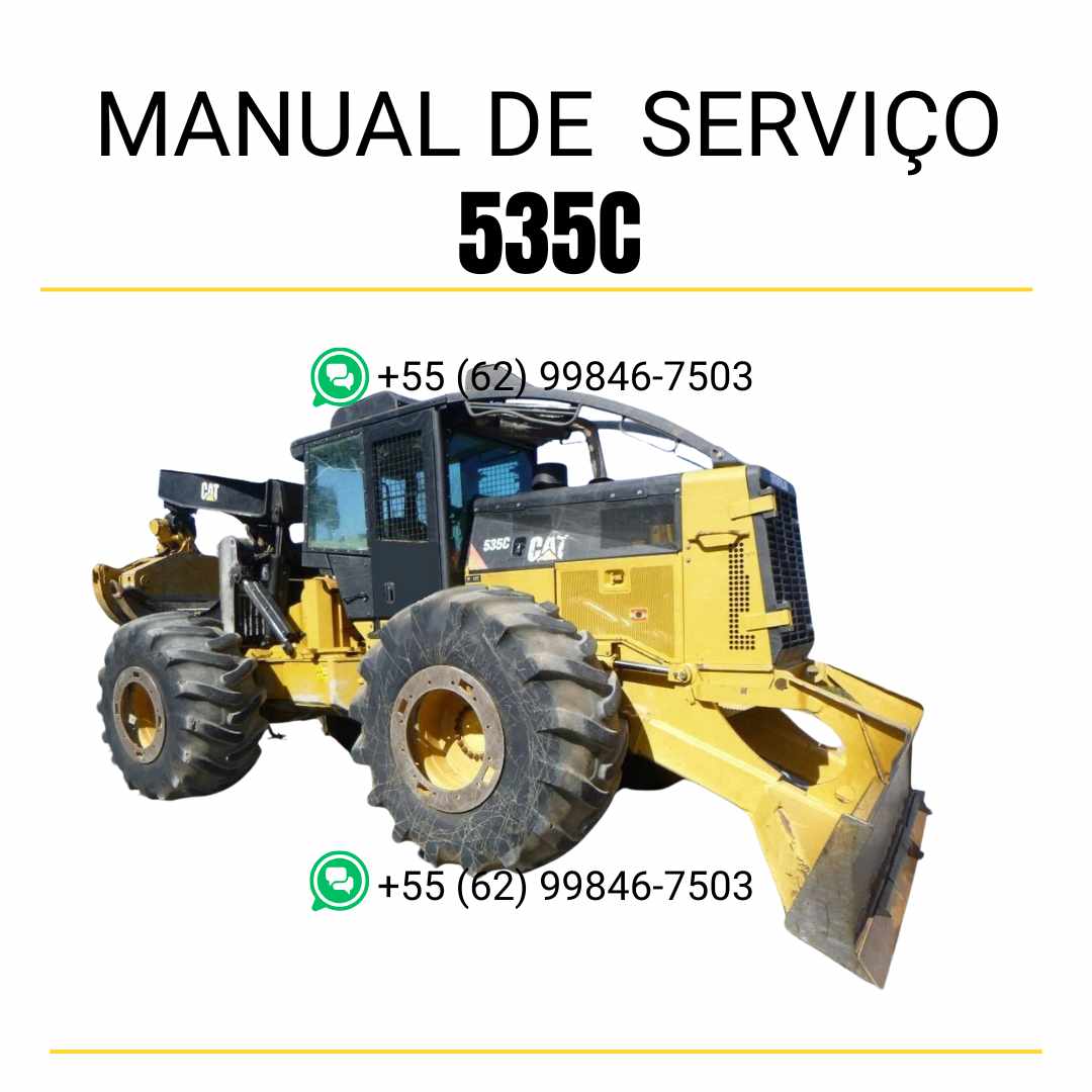 Manual de serviço Caterpillar 535C Wheel Skidder em inglês, PDF completo com instruções técnicas de manutenção, reparo e diagramas detalhados ✅