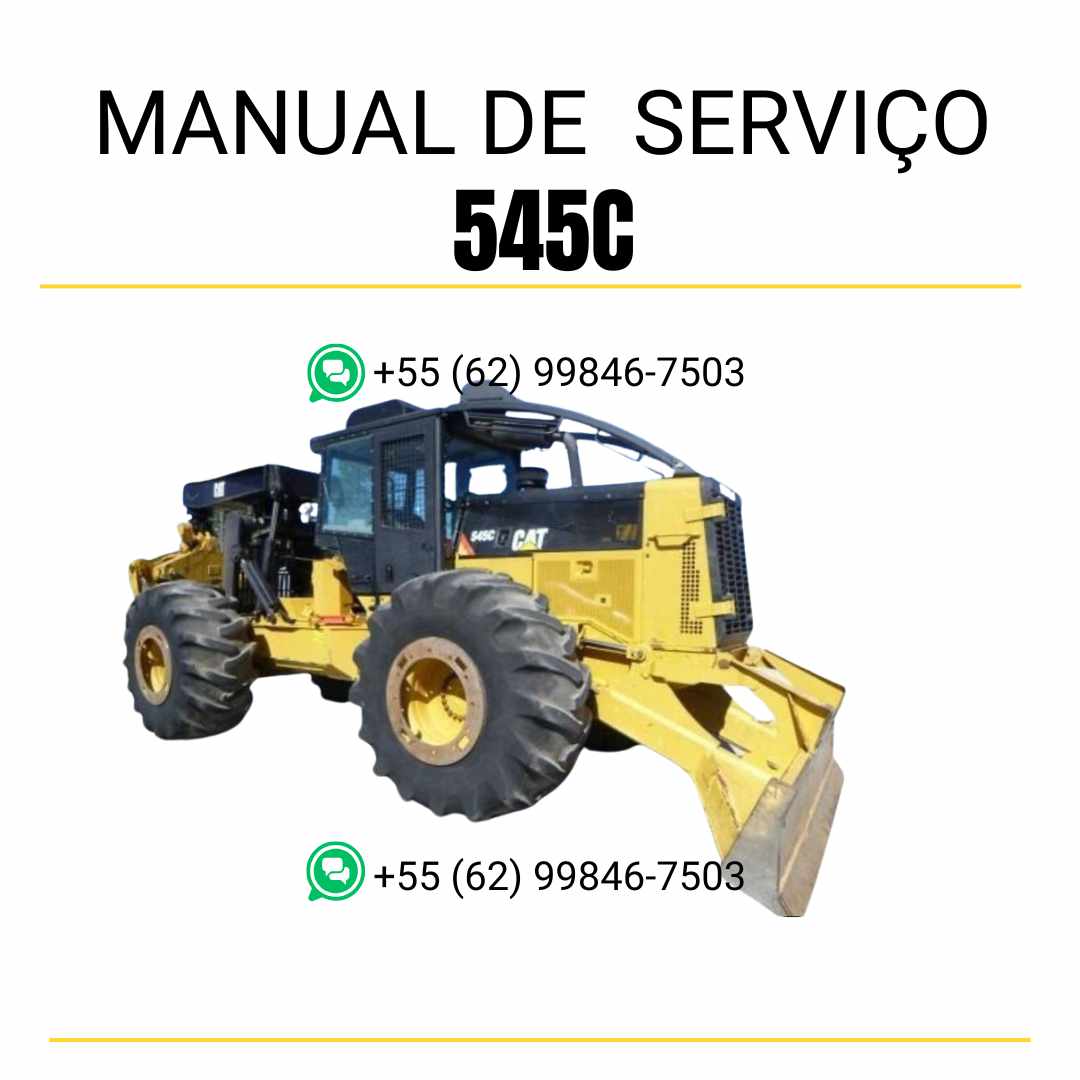 Manual de serviço Caterpillar 545C Wheel Skidder em inglês, PDF técnico com instruções completas de manutenção, reparo e diagramas originais ✅