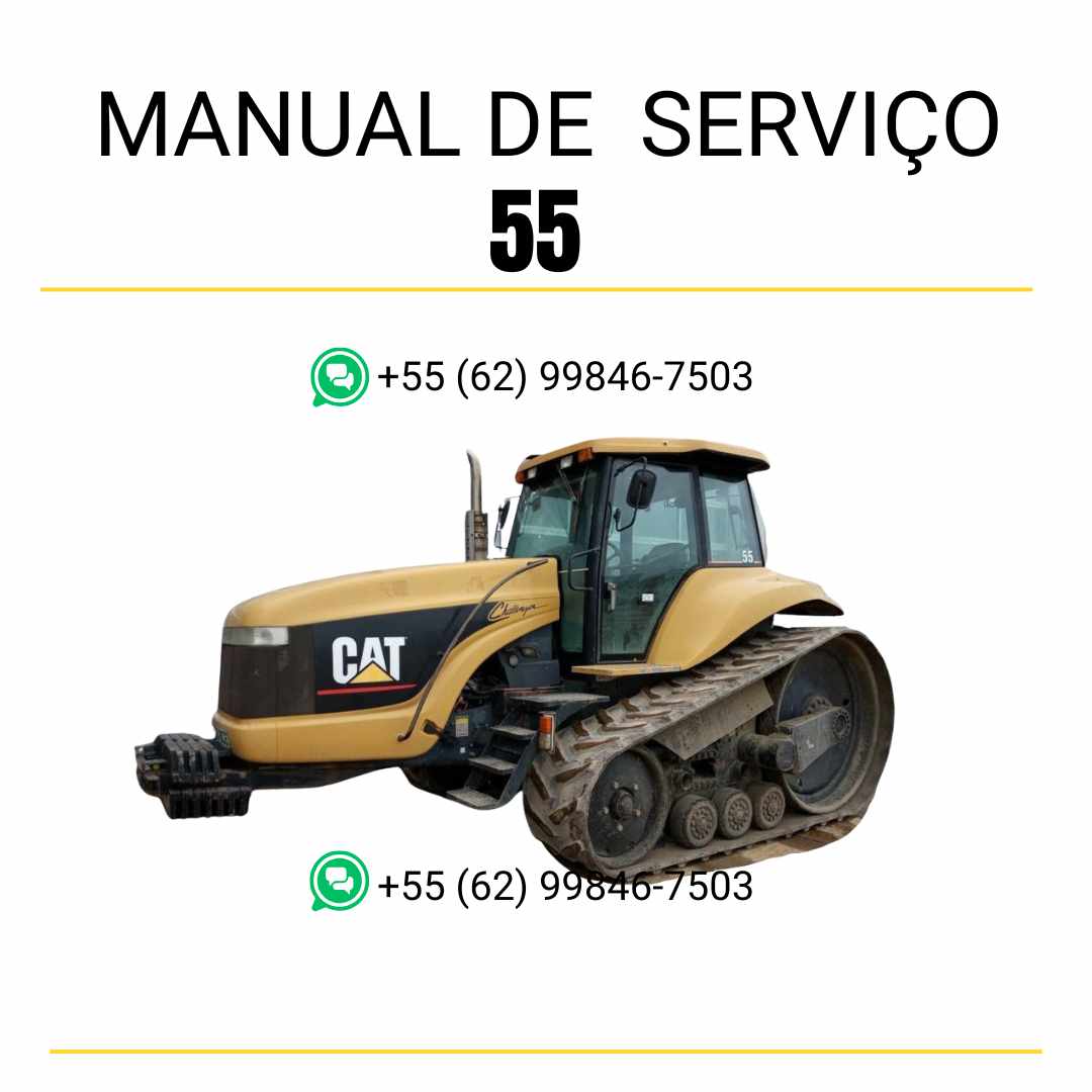 Manual de serviço Caterpillar 55 Challenger Trator em inglês, PDF técnico detalhado com instruções de manutenção, reparo e diagramas originais ✅