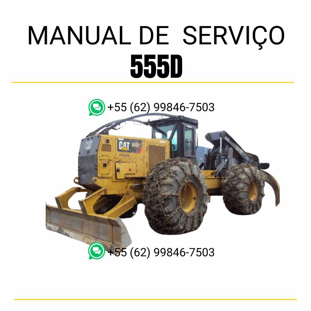 Manual de serviço Caterpillar 555D Wheel Skidder em inglês, PDF detalhado com instruções de manutenção, reparo e diagramas técnicos originais ✅