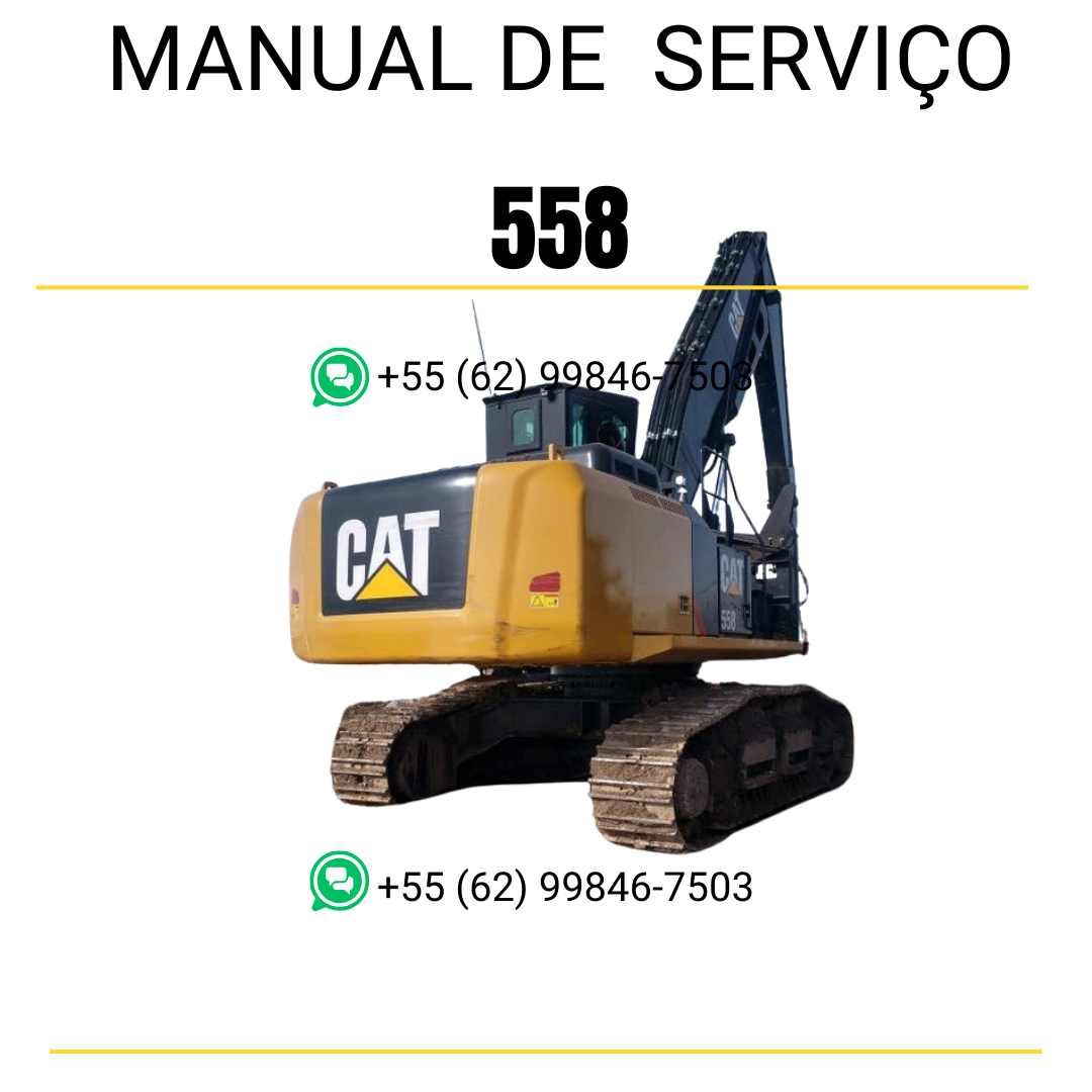 Manual de serviço Caterpillar 558 para escavadora, em inglês, formato PDF com instruções técnicas detalhadas ✅