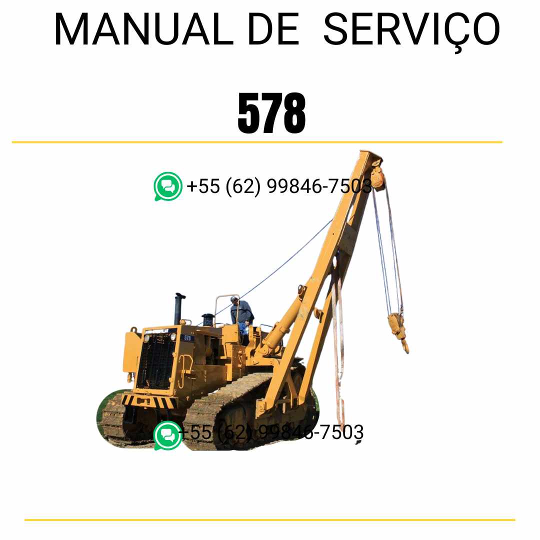 Manual de serviço Caterpillar 578 assentador de tubos em inglês, PDF completo com instruções técnicas de manutenção