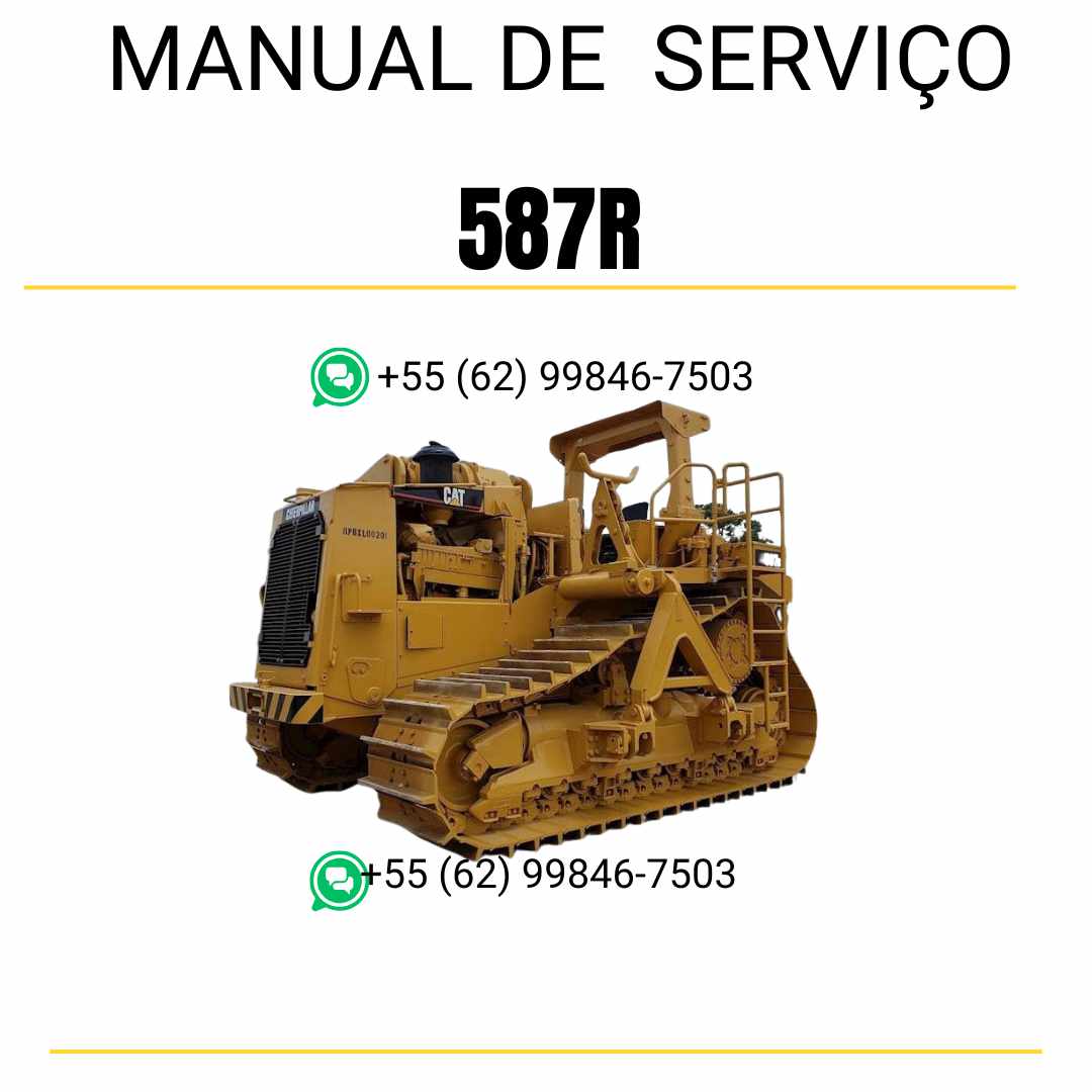 Manual de serviço Caterpillar 587R assentador de tubos em inglês, PDF técnico completo com orientações de manutenção e reparo