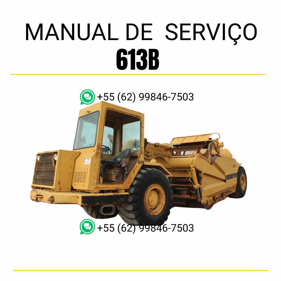 Manual de serviço Caterpillar 613B raspador de rodas em inglês, PDF técnico com orientações de manutenção, reparo e operação segura