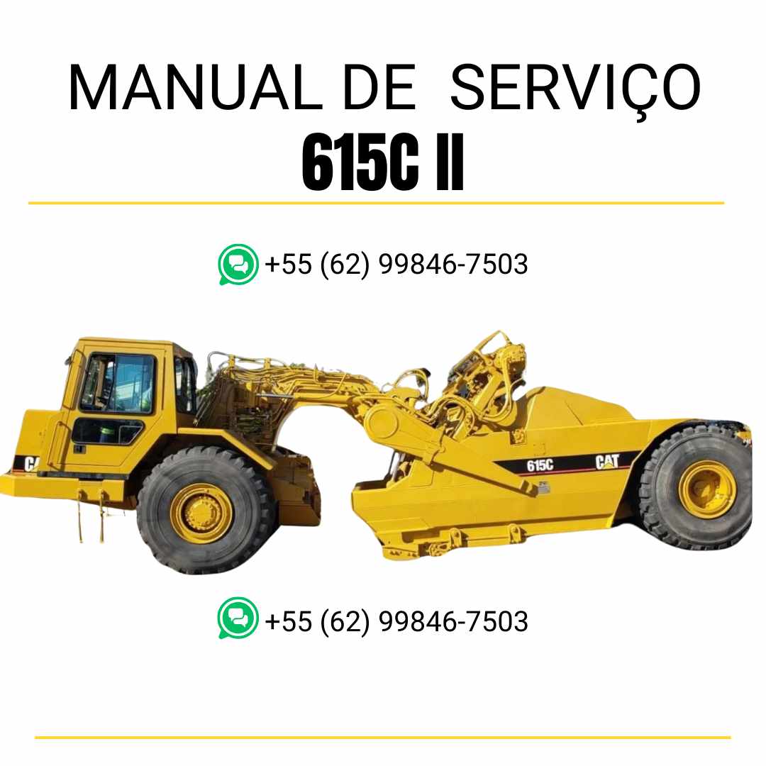 Manual de serviço Caterpillar 615C II raspador de rodas em inglês, PDF detalhado para manutenção, reparo e operação