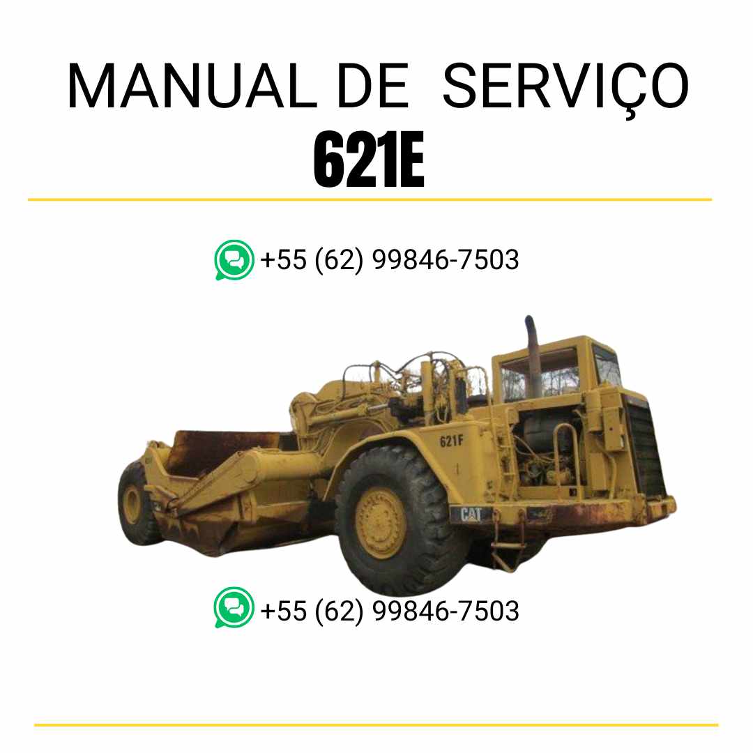 Manual de serviço Caterpillar 621E raspador de rodas em inglês, PDF detalhado com orientações de manutenção e reparo