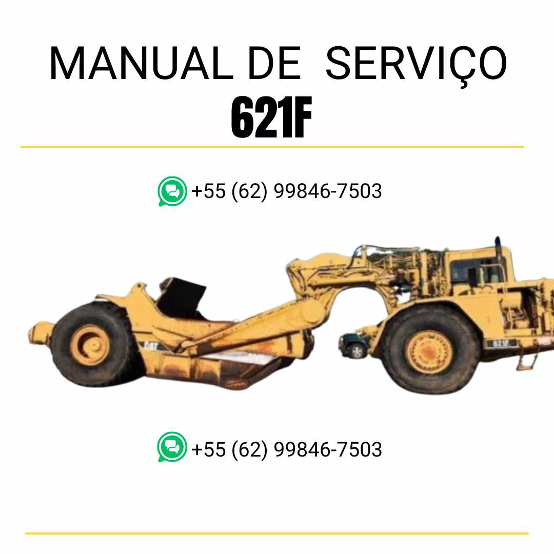 Manual de serviço Caterpillar 621F raspador de roda em inglês, PDF técnico com orientações de manutenção, reparo e ajustes detalhados