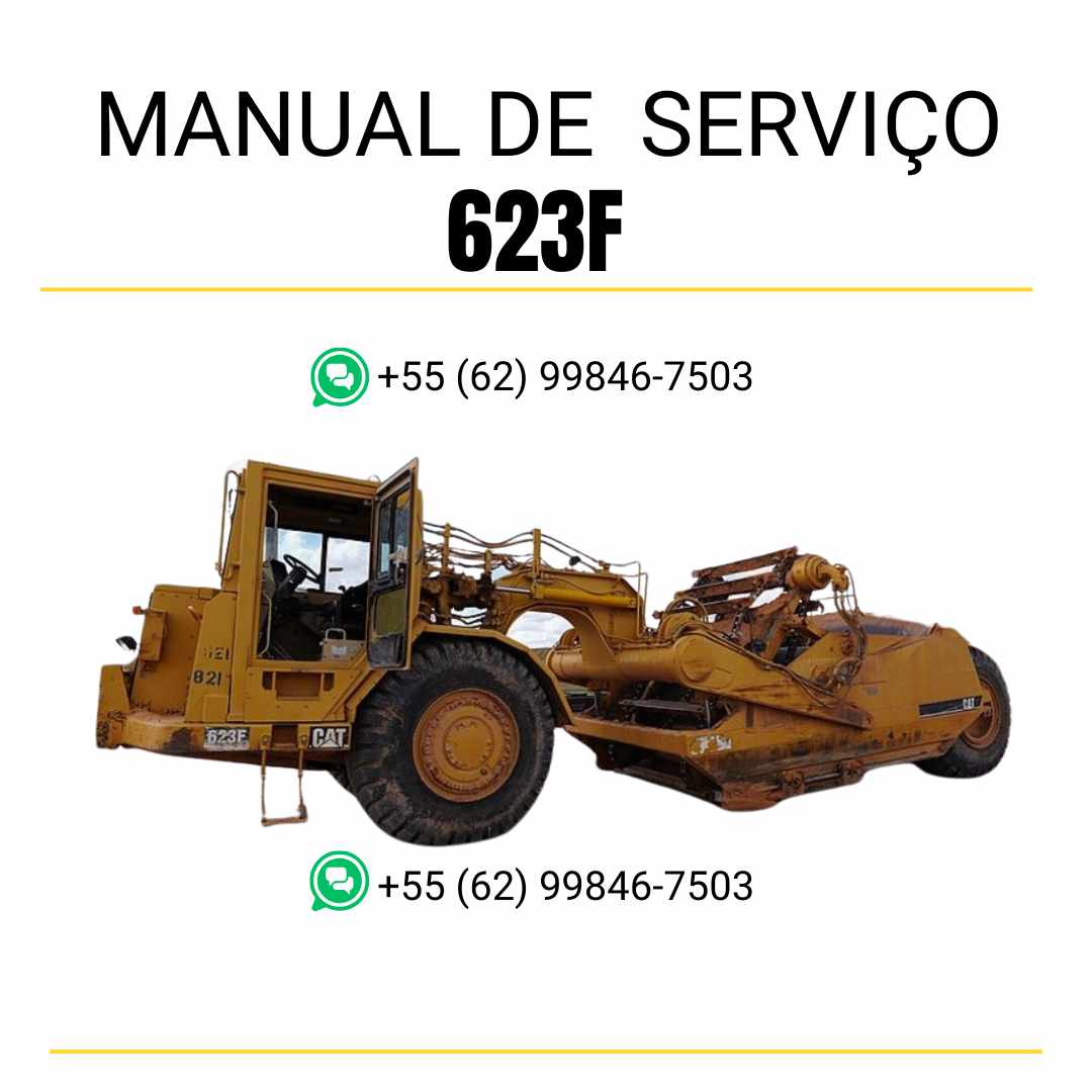 Manual de serviço Caterpillar 623F Trator de Rodas em inglês, PDF técnico detalhado com instruções de manutenção, reparos e operação segura