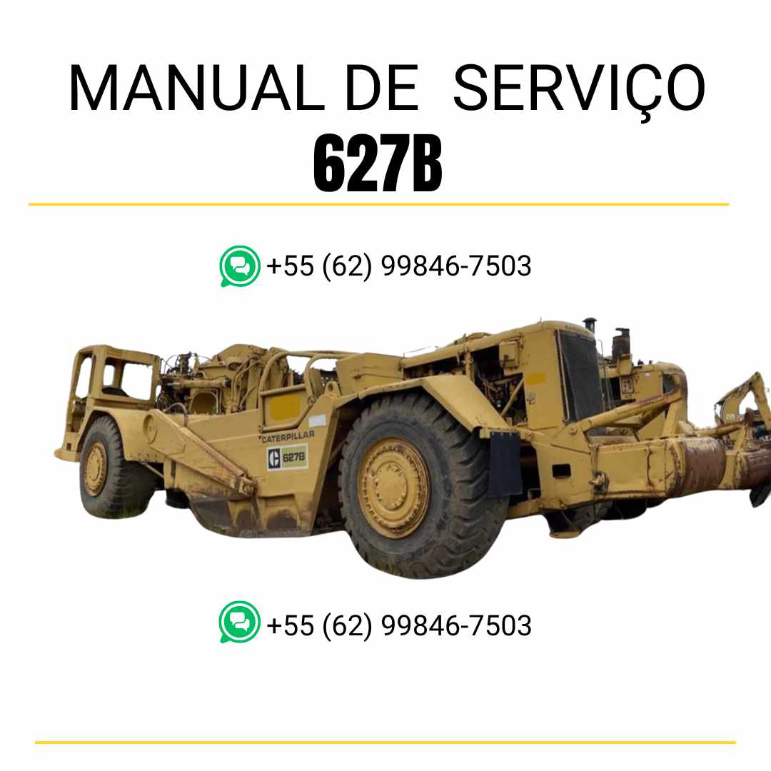 Manual de serviço Caterpillar 627B Trator de Rodas em inglês, PDF técnico com instruções de manutenção, diagnóstico e reparos detalhados