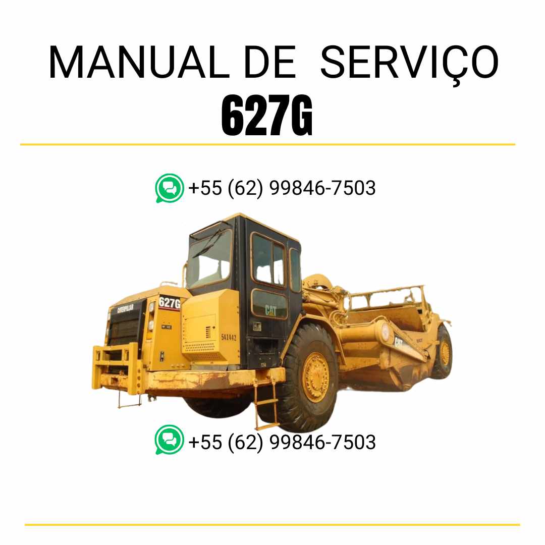 Manual de serviço Caterpillar 627G Trator de Rodas em inglês, PDF detalhado com instruções de reparo, manutenção e procedimentos técnicos