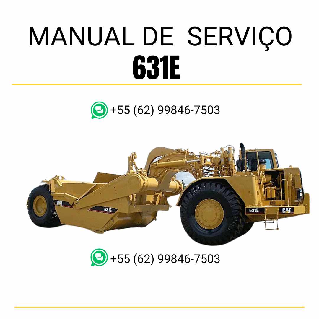 Manual de serviço Caterpillar 631E Trator de Rodas em inglês, PDF completo com orientações técnicas de manutenção e reparos detalhados