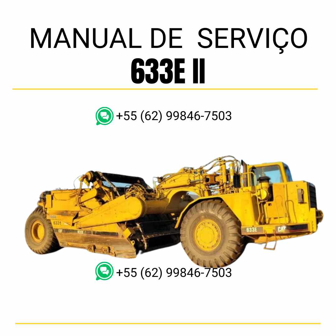 Manual de serviço Caterpillar 633E II Trator de Rodas em inglês, PDF técnico com procedimentos de manutenção e reparo completos