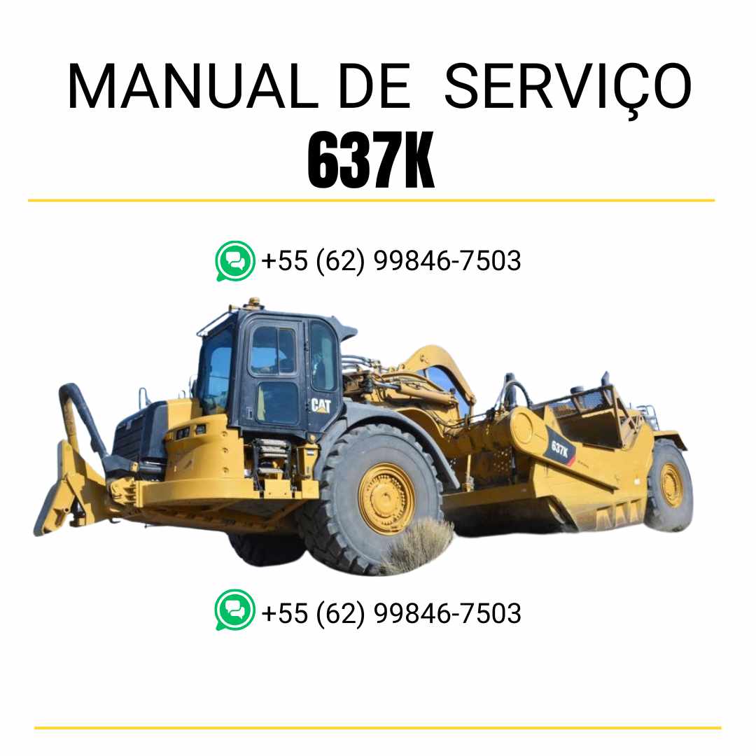 Manual de serviço Caterpillar 637K Trator de Rodas em inglês, PDF detalhado com orientações técnicas de manutenção e reparo