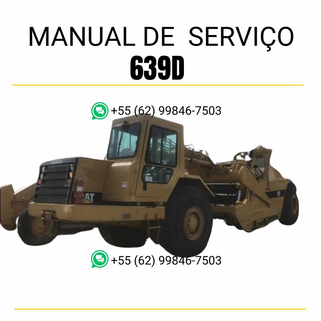 Manual de serviço Caterpillar 639D trator de rodas em PDF, em inglês, com orientações completas de manutenção e reparo técnico