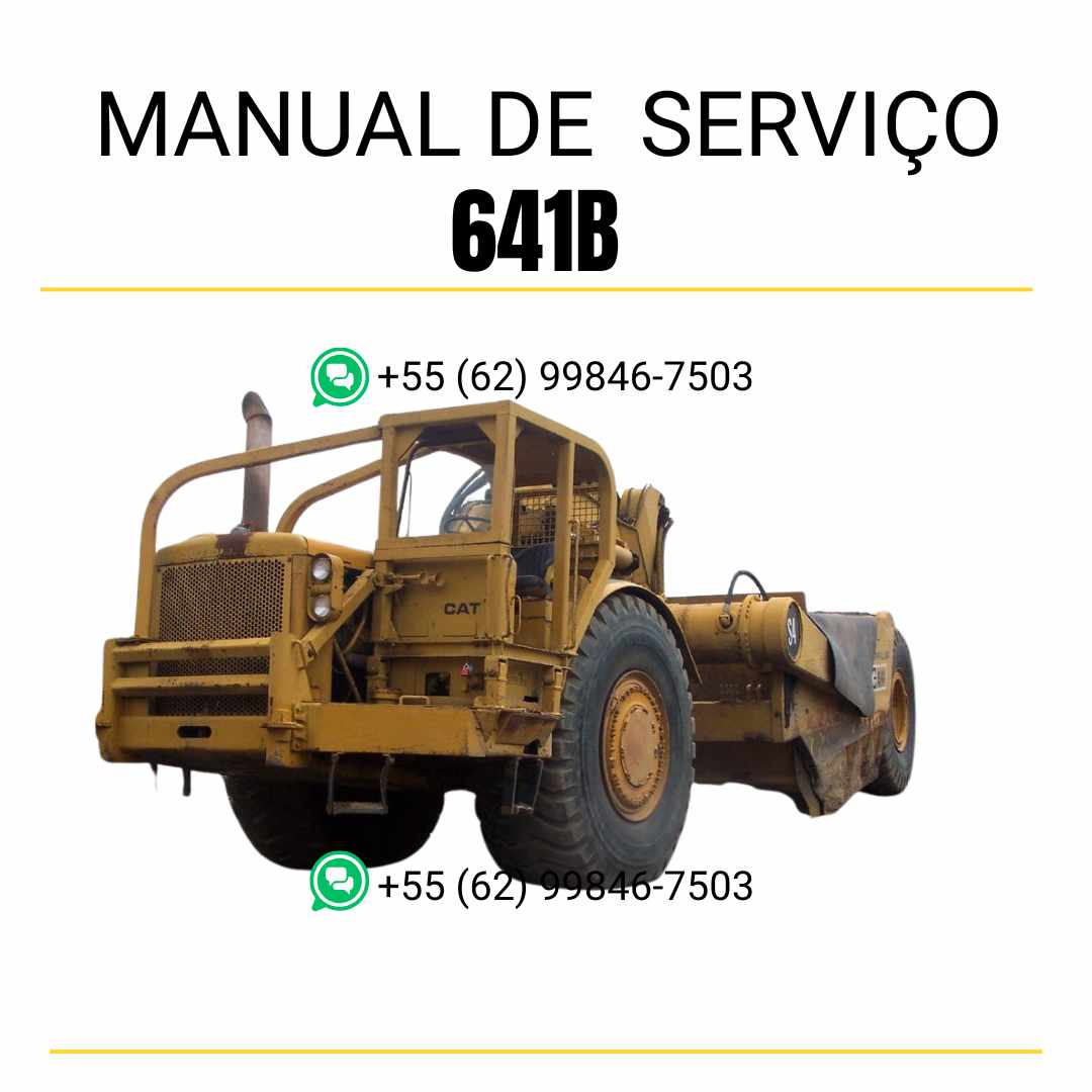 Manual de serviço Caterpillar 641B trator de rodas em PDF, idioma inglês, com instruções técnicas detalhadas de reparo e manutenção