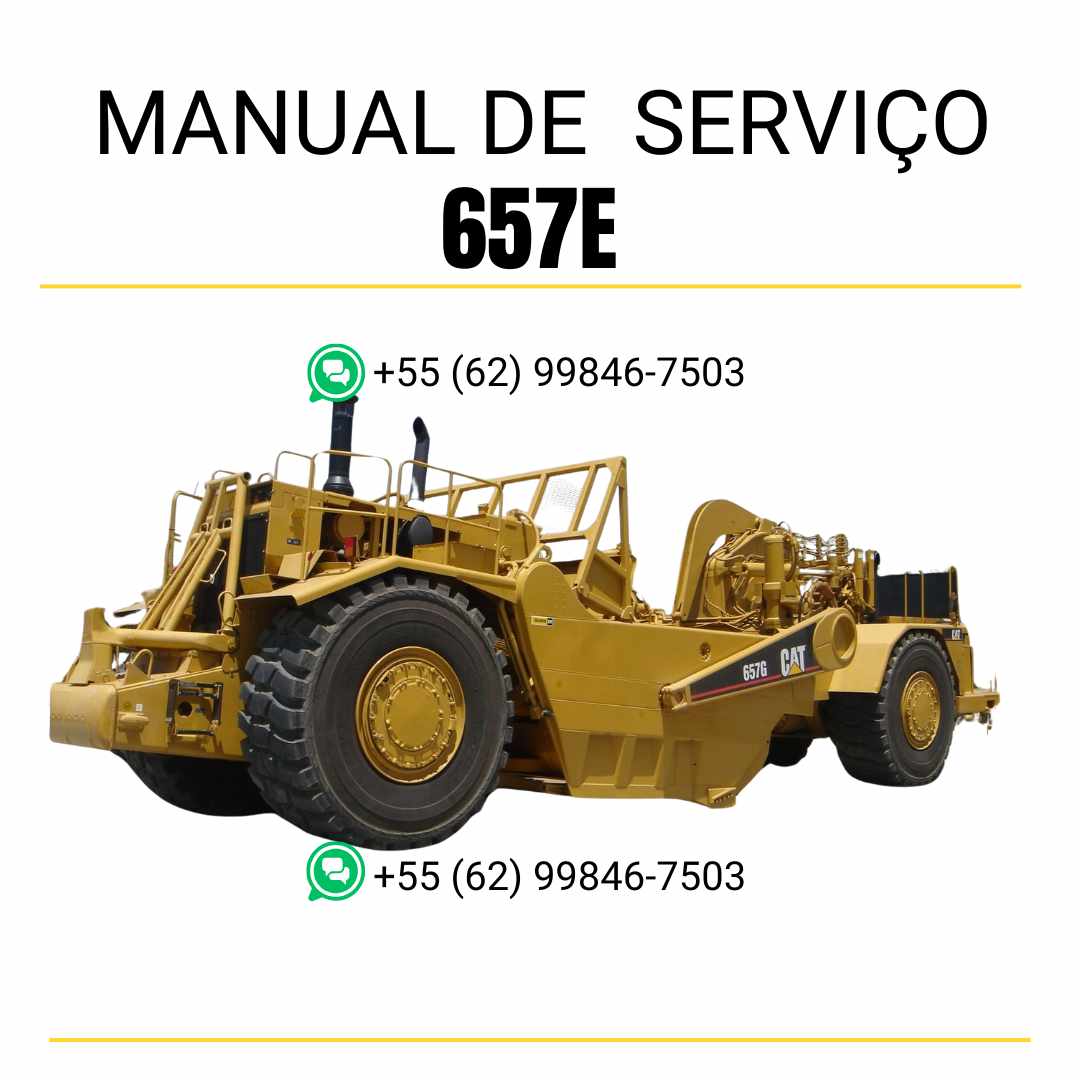 Manual de serviço Caterpillar 657E raspador de rodas em PDF, idioma inglês, guia técnico detalhado de reparo e manutenção