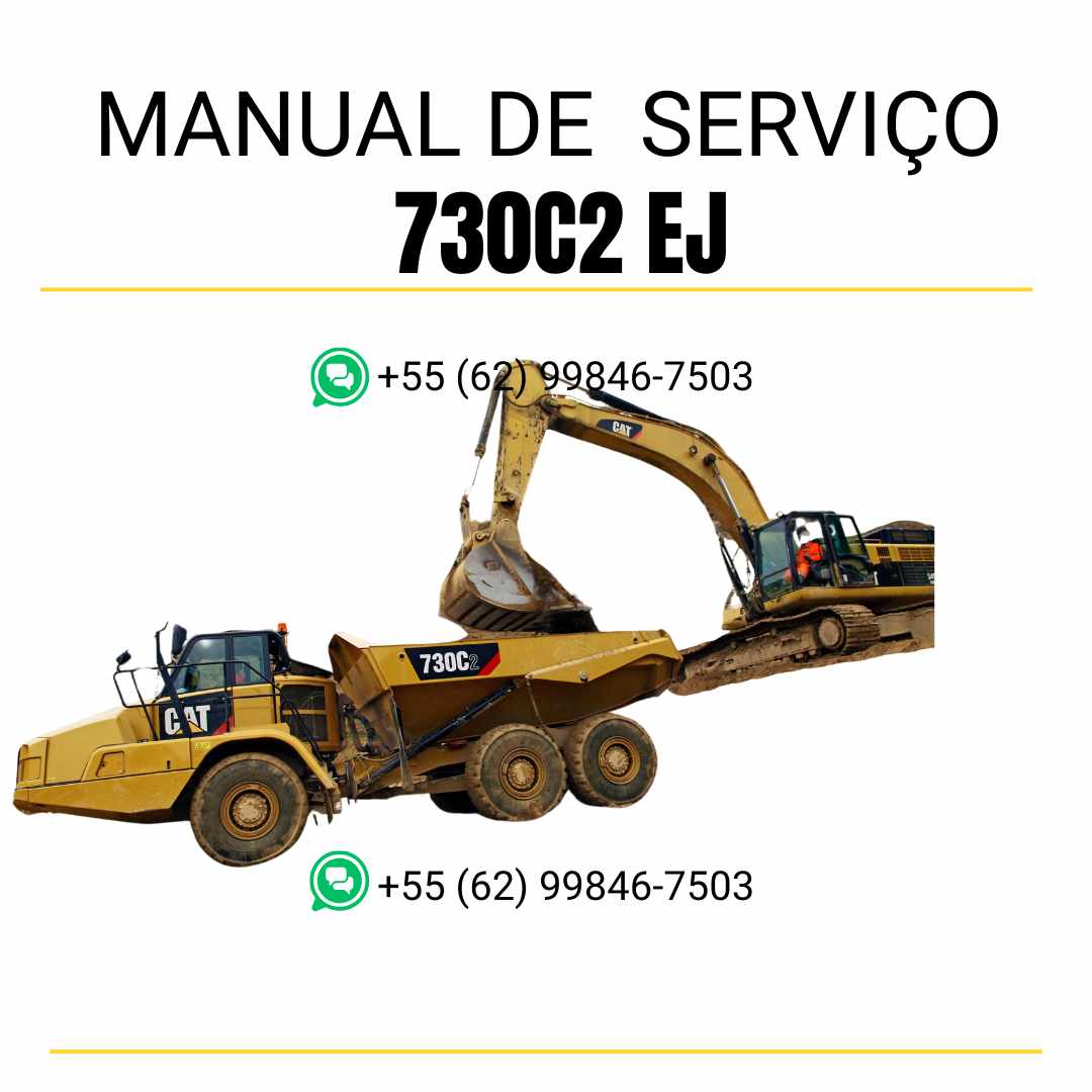 Manual de serviço Caterpillar 730C2 EJ Caminhão Articulado em PDF, conteúdo técnico em inglês para manutenção e reparos completos
