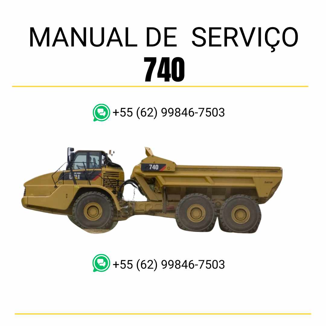 Manual de serviço Caterpillar 740 para caminhão articulado, em PDF inglês, com instruções técnicas de manutenção detalhada
