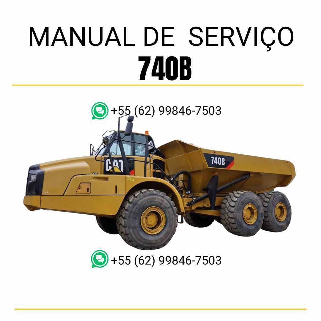 Manual de serviço Caterpillar 740B caminhão articulado em PDF inglês, instruções técnicas detalhadas para manutenção e reparo
