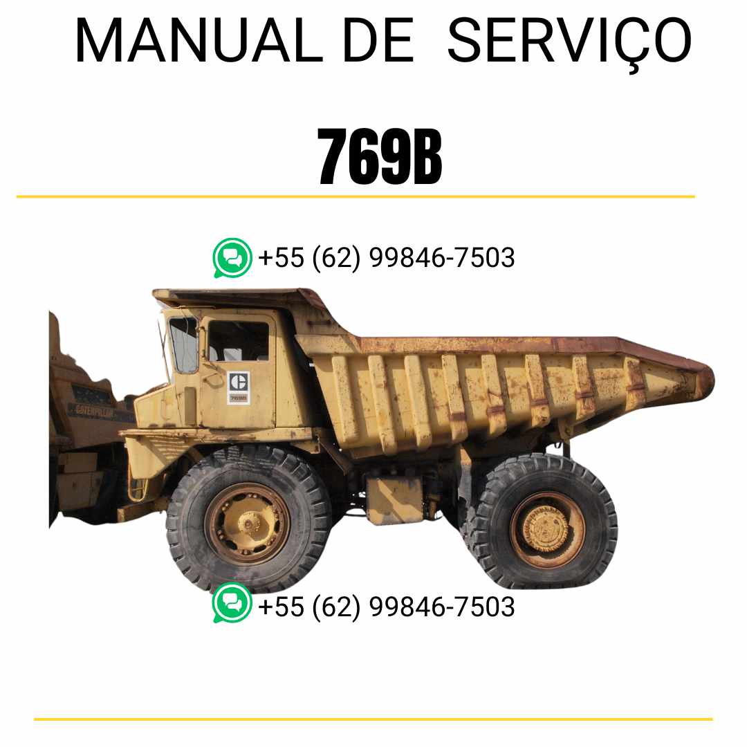 Manual de serviço Caterpillar 769B caminhão fora de estrada em PDF inglês, guia técnico completo para manutenção e reparos

