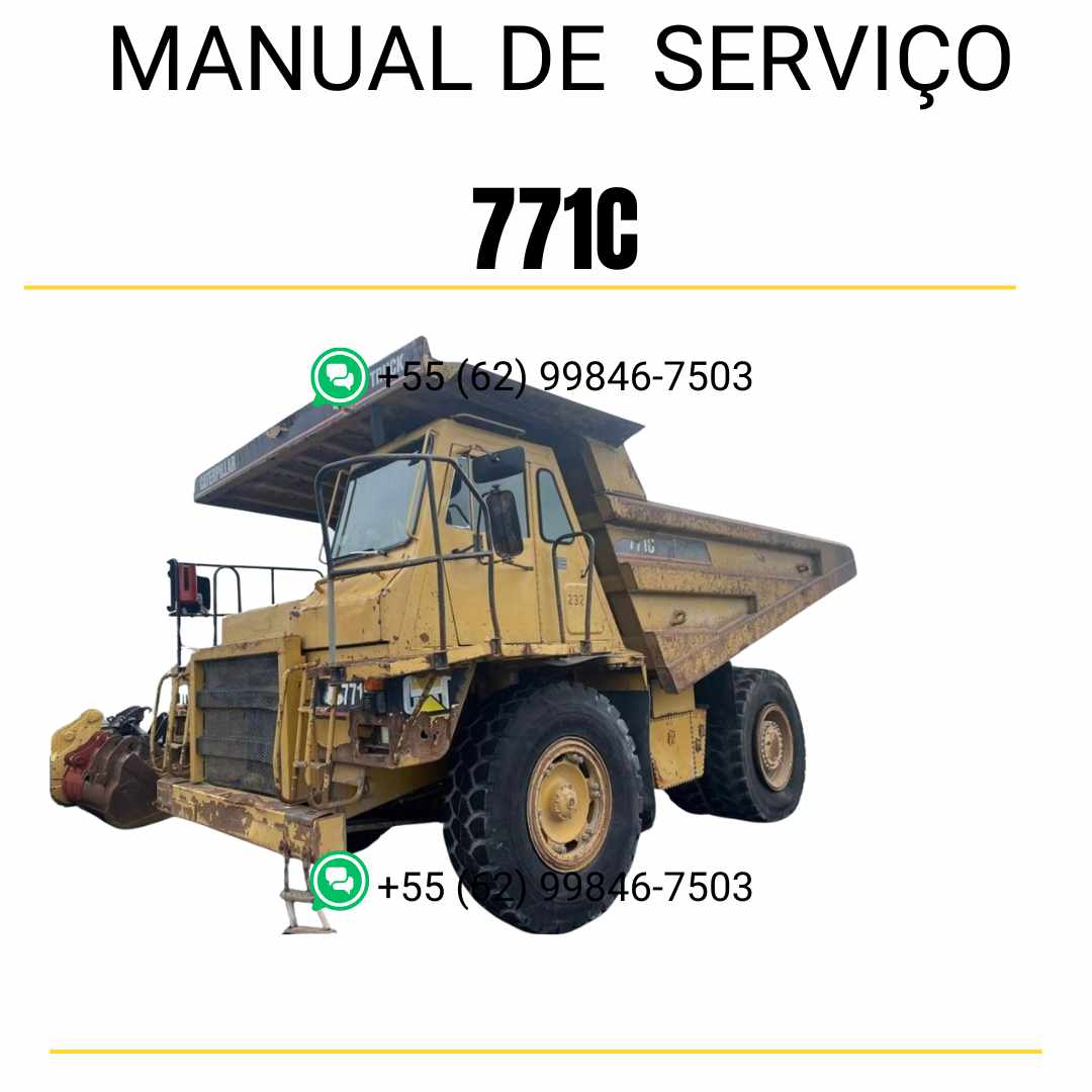 Manual de serviço Caterpillar 771C caminhão fora de estrada em PDF inglês, referência técnica detalhada para manutenção e reparos
