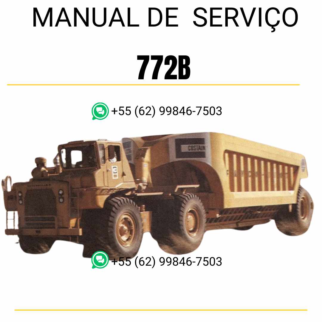 Manual de serviço Caterpillar 772B trator em PDF inglês, guia técnico completo para manutenção, diagnósticos e reparos mecânicos

