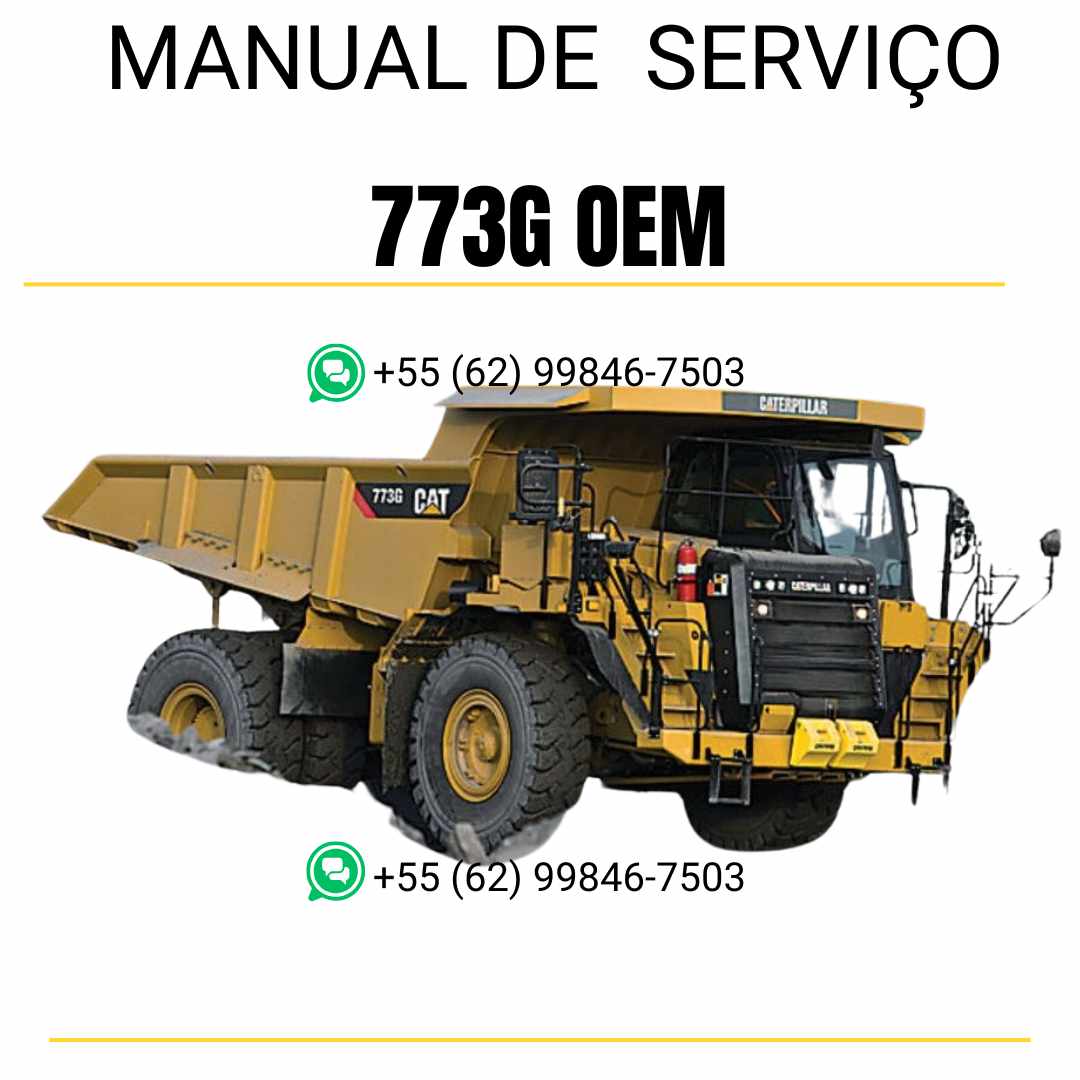 Manual de serviço Caterpillar 773G OEM caminhão fora de estrada em PDF inglês, material técnico detalhado para manutenção e reparos completos
