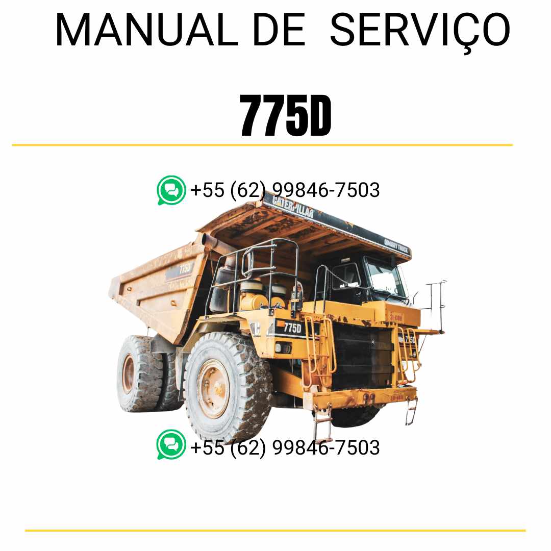 Manual de serviço Caterpillar 775D caminhão fora de estrada em PDF inglês, material técnico detalhado para manutenção, reparos e diagnósticos
