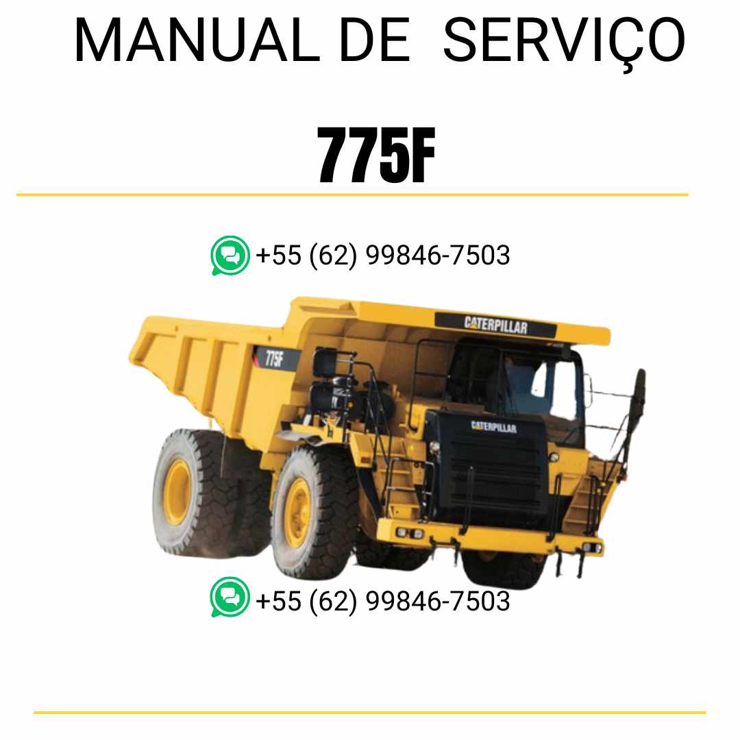 Manual de serviço Caterpillar 775F caminhão fora de estrada em PDF inglês, guia técnico completo para manutenção preventiva e reparos mecânicos
