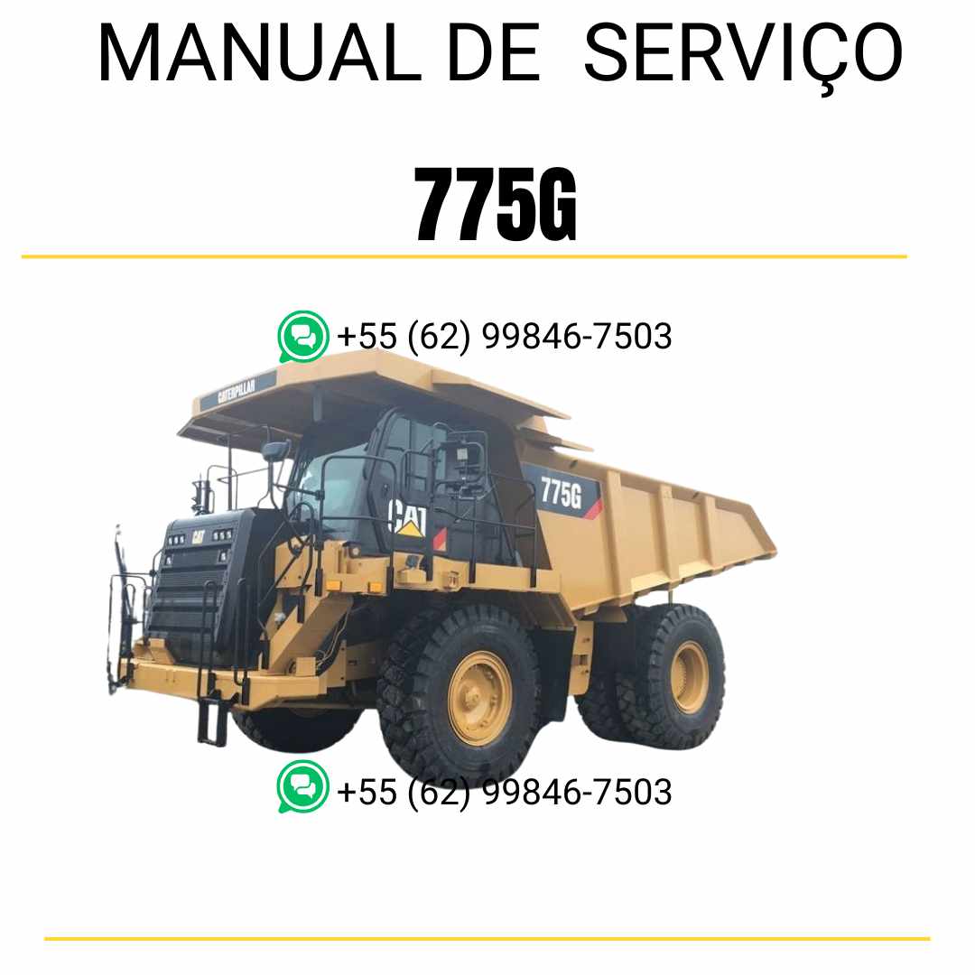 Manual de serviço Caterpillar 775G caminhão fora de estrada em PDF inglês, referência técnica detalhada para manutenção, reparos e diagnósticos

