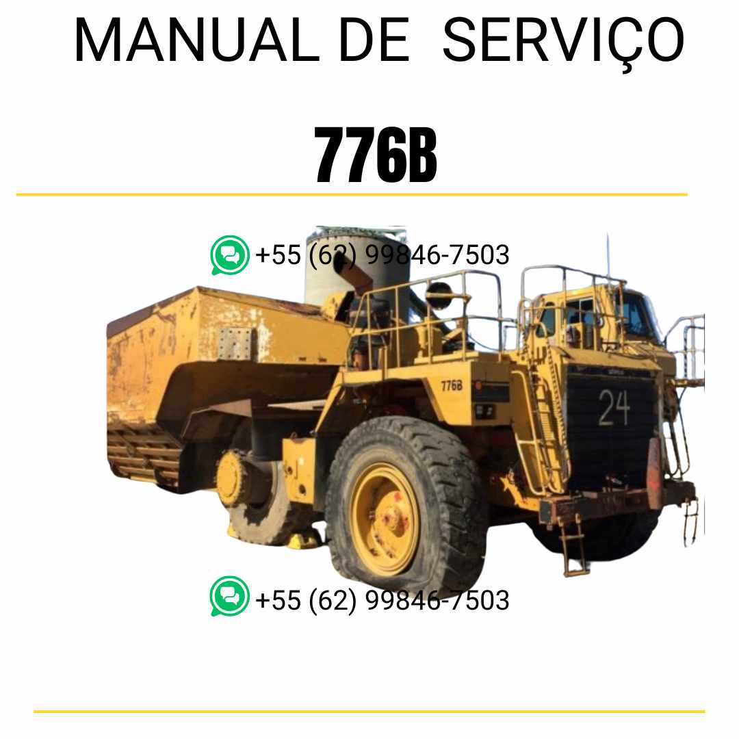 Manual de serviço Caterpillar 776B trator em PDF inglês, material técnico completo para manutenção, diagnósticos e reparos mecânicos
