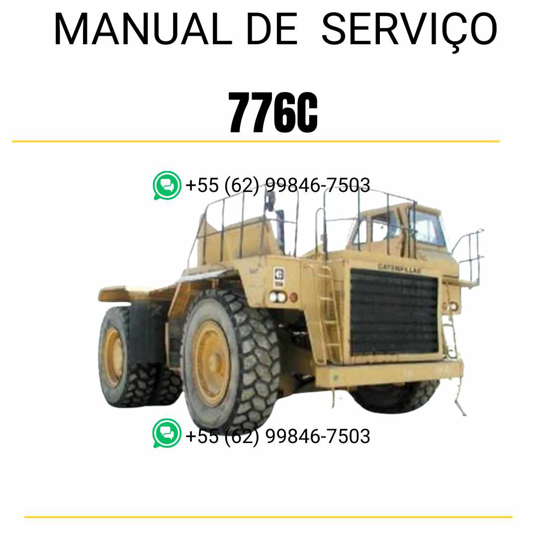 Manual de serviço Caterpillar 776C trator em PDF inglês, guia técnico detalhado para manutenção preventiva, diagnósticos e reparos mecânicos
