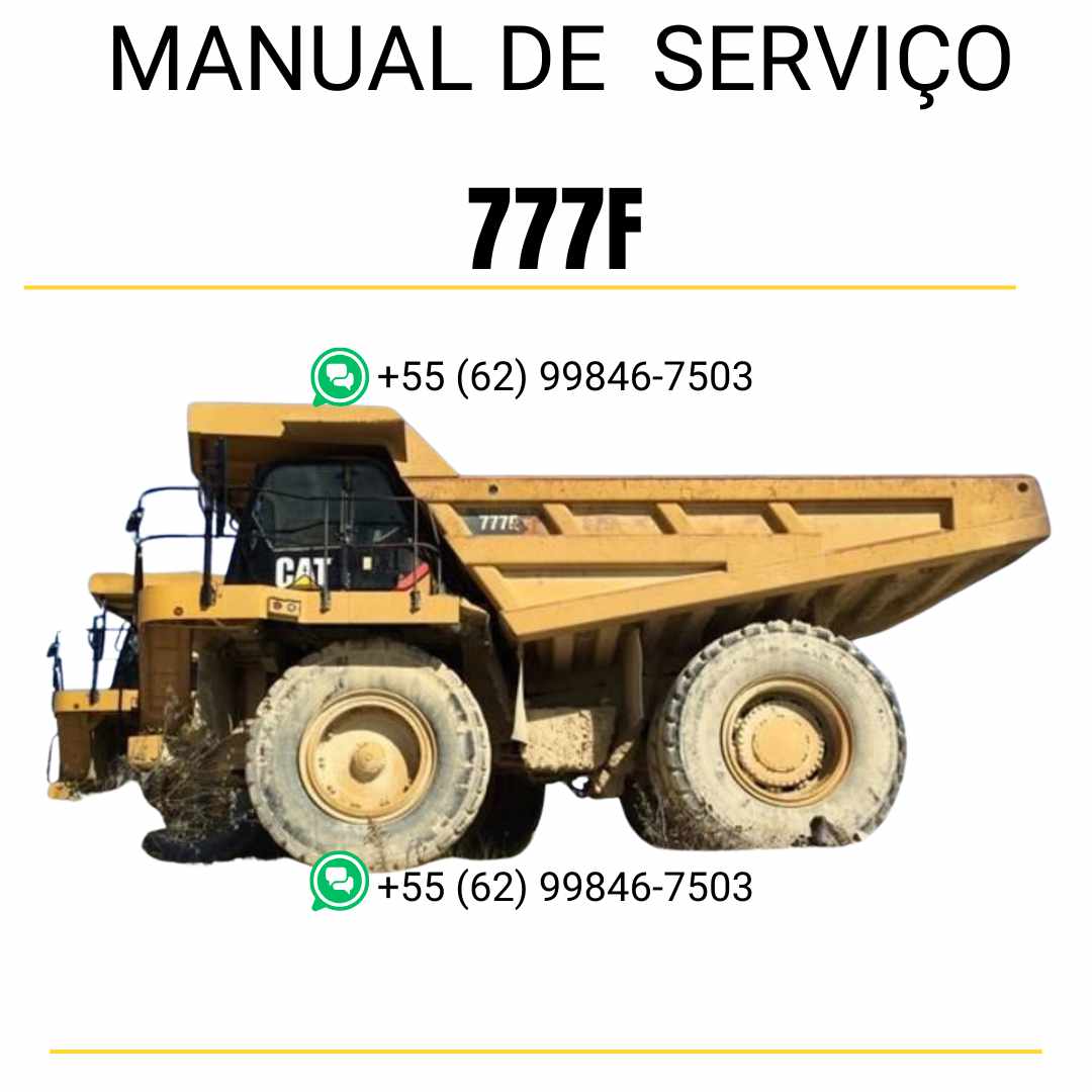 Manual de serviço Caterpillar 777F caminhão fora de estrada em PDF inglês, guia técnico detalhado para diagnósticos, manutenção e reparos completos
