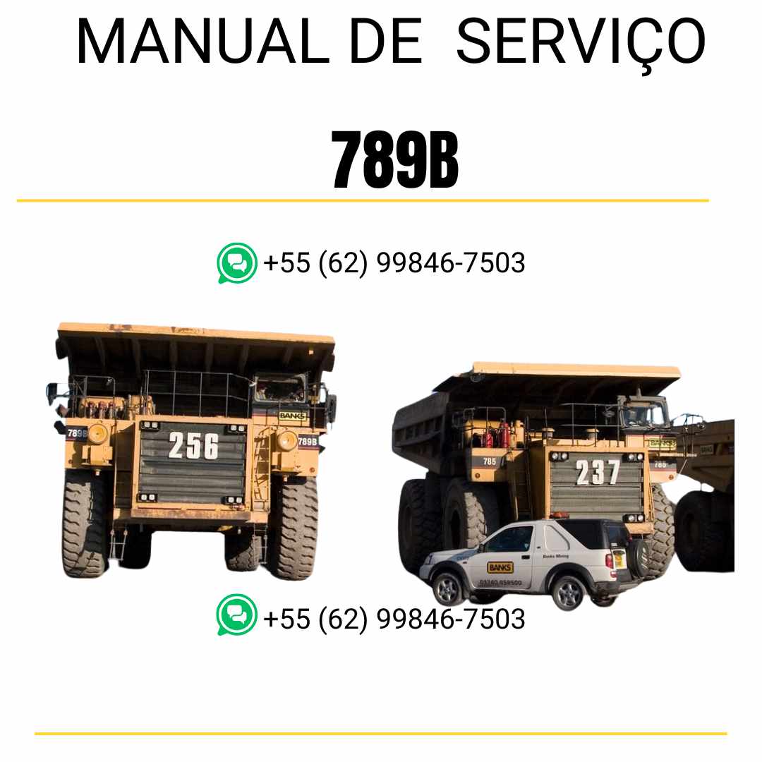 Manual de serviço Caterpillar 789B caminhão fora de estrada em PDF inglês, guia técnico detalhado para reparos, diagnósticos e manutenção preventiva
