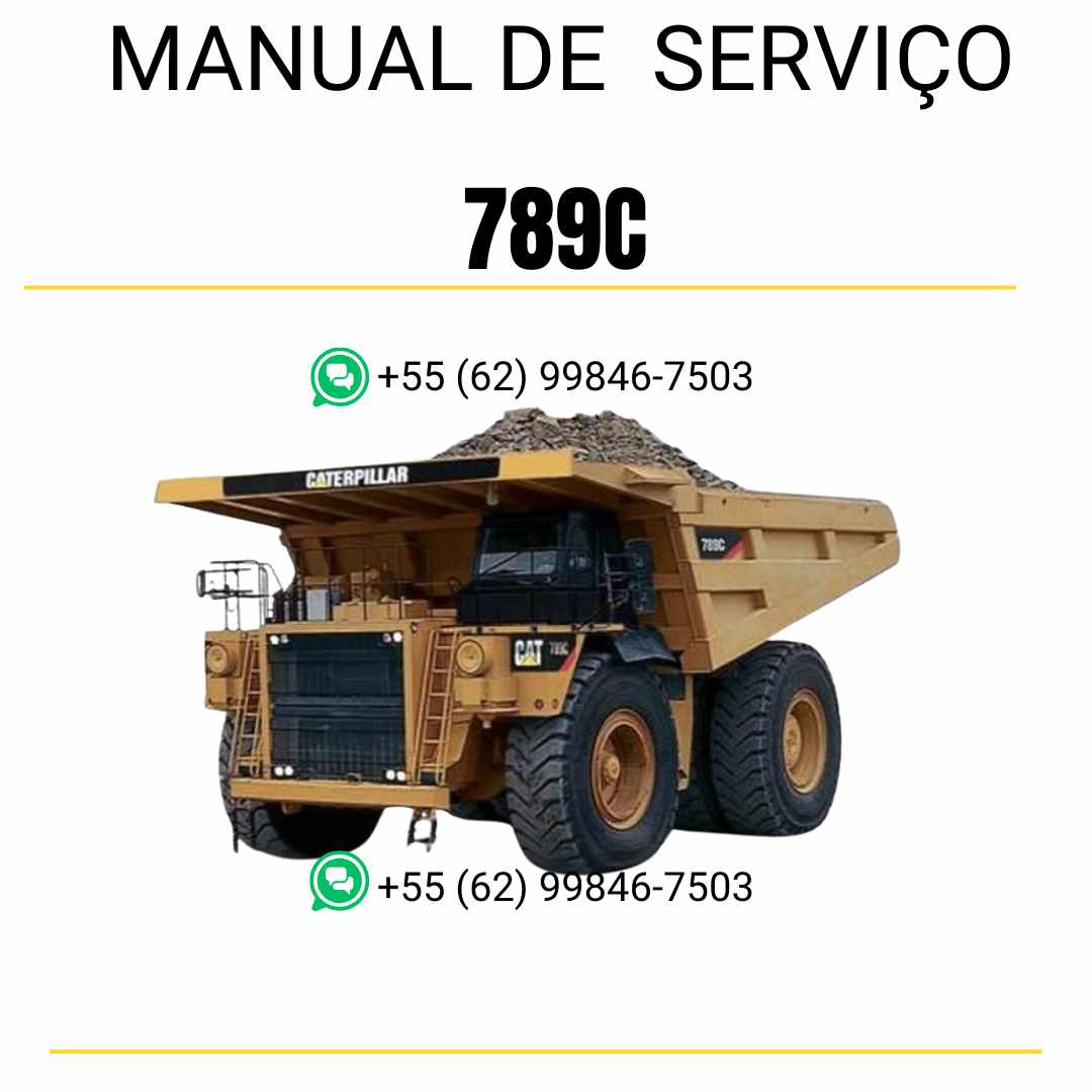 Manual de serviço Caterpillar 789C caminhão fora de estrada em PDF inglês, referência técnica completa para manutenção, diagnósticos e reparos
