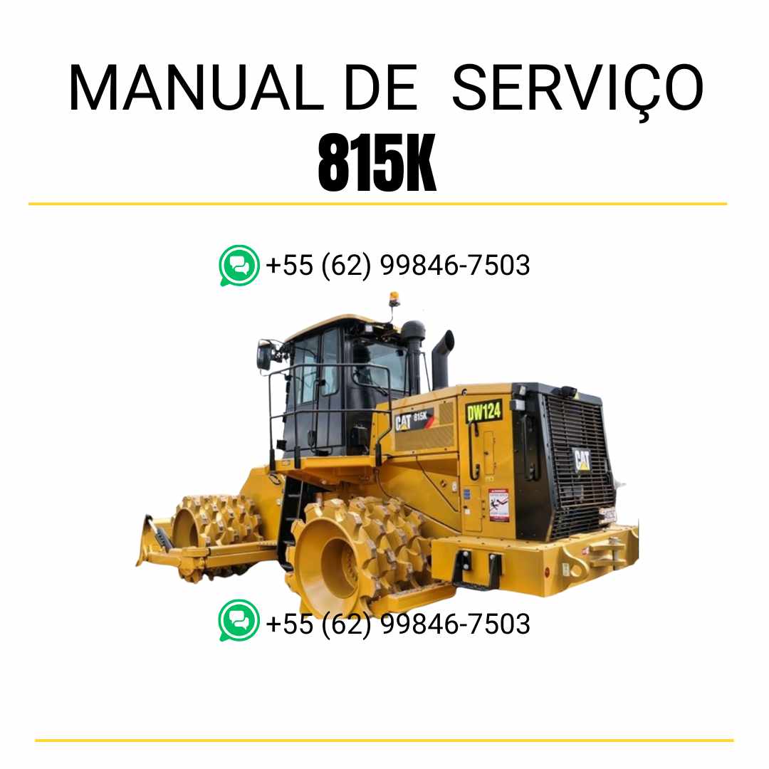 Manual de serviço Caterpillar 815K compactador de solo em inglês em PDF com orientações técnicas detalhadas para manutenção completa