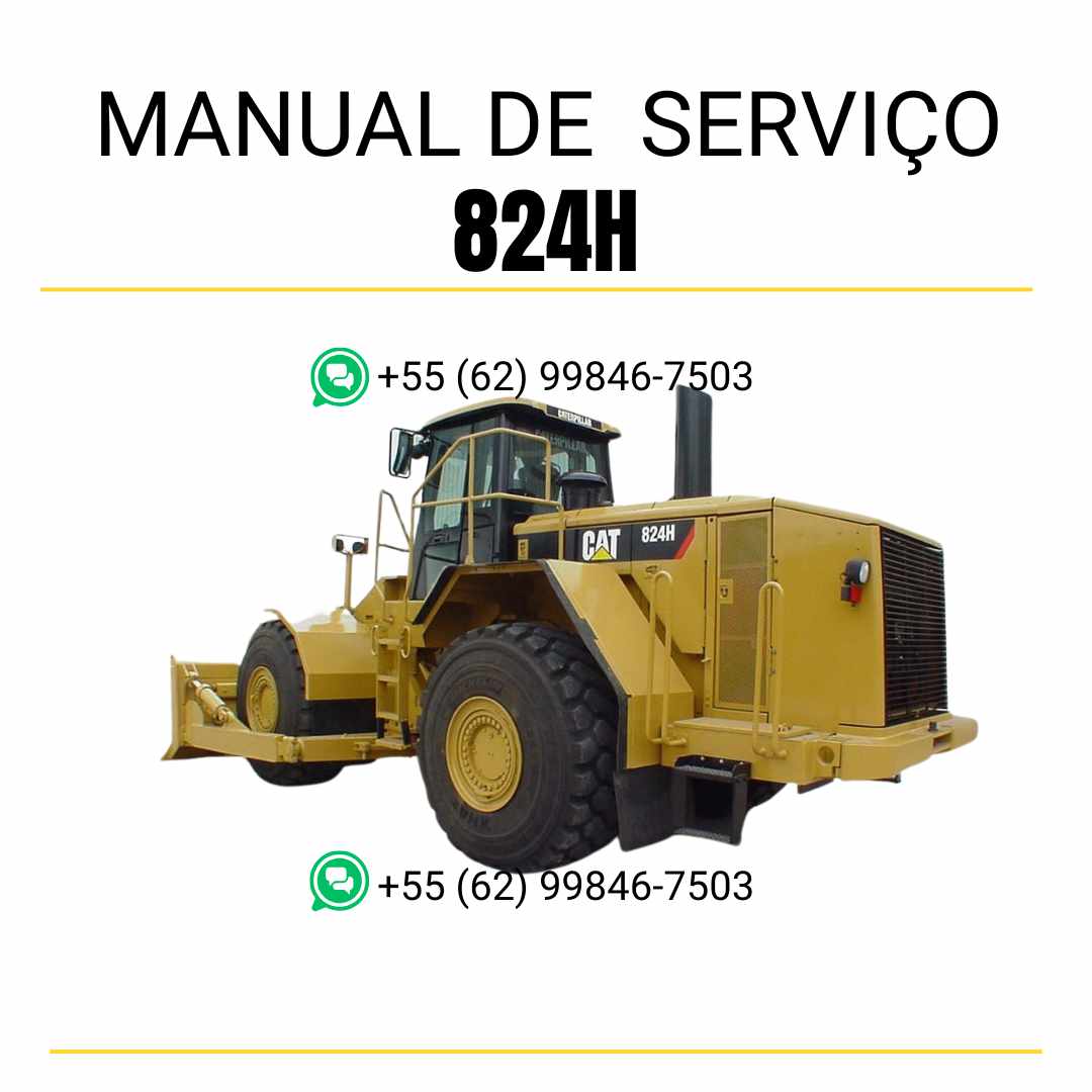 Manual de serviço Caterpillar 824H em PDF para trator de rodas, com instruções detalhadas de manutenção e diagramas técnicos ilustrados