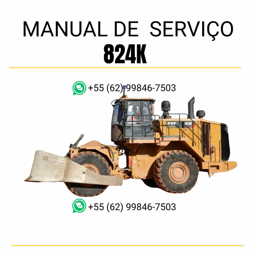 Manual de serviço Caterpillar 824K em PDF para trator de rodas, com guia completo de manutenção, diagramas ilustrados e informações técnicas