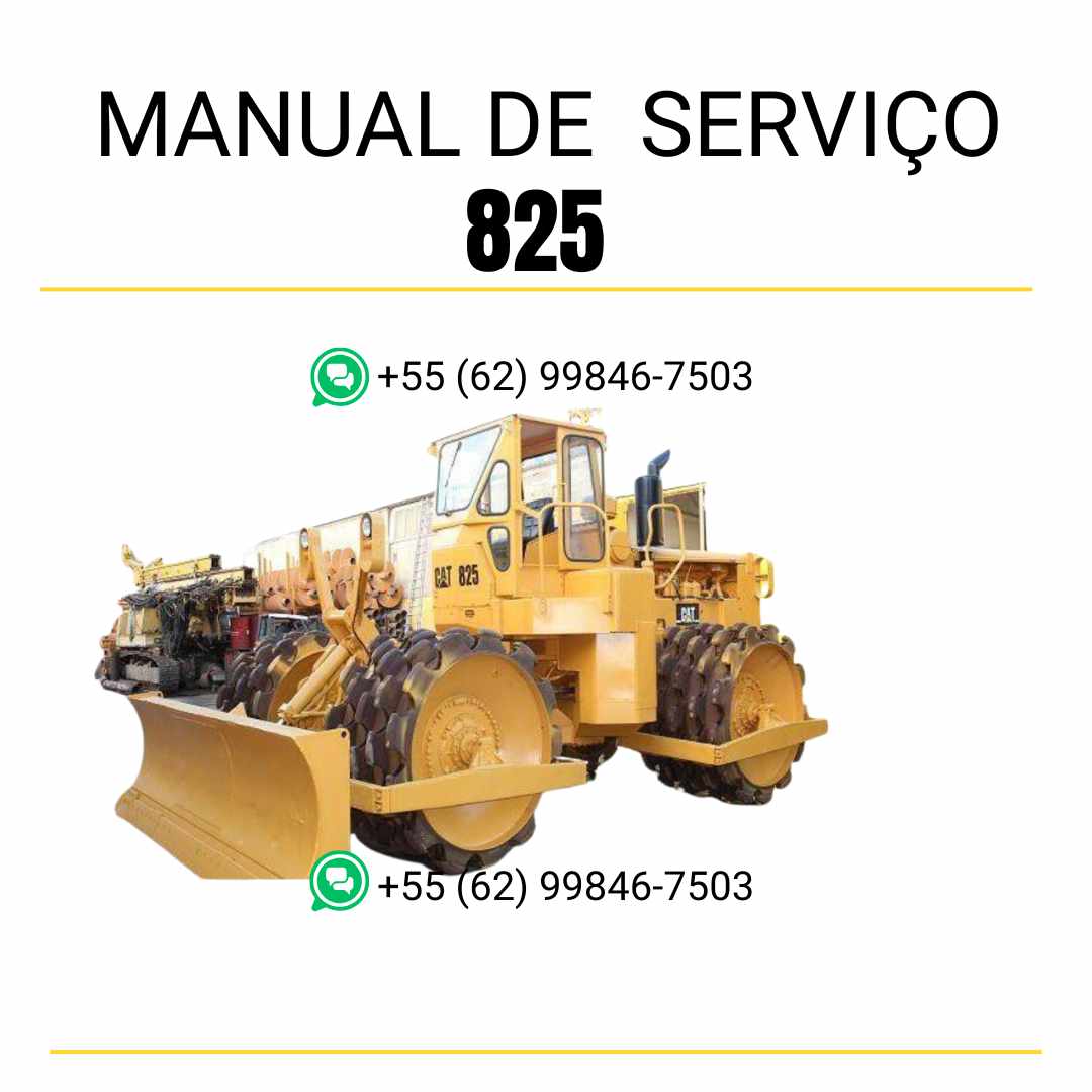 Manual de serviço Caterpillar 825 bulldozer em inglês em PDF com guia técnico completo de manutenção e reparos detalhados