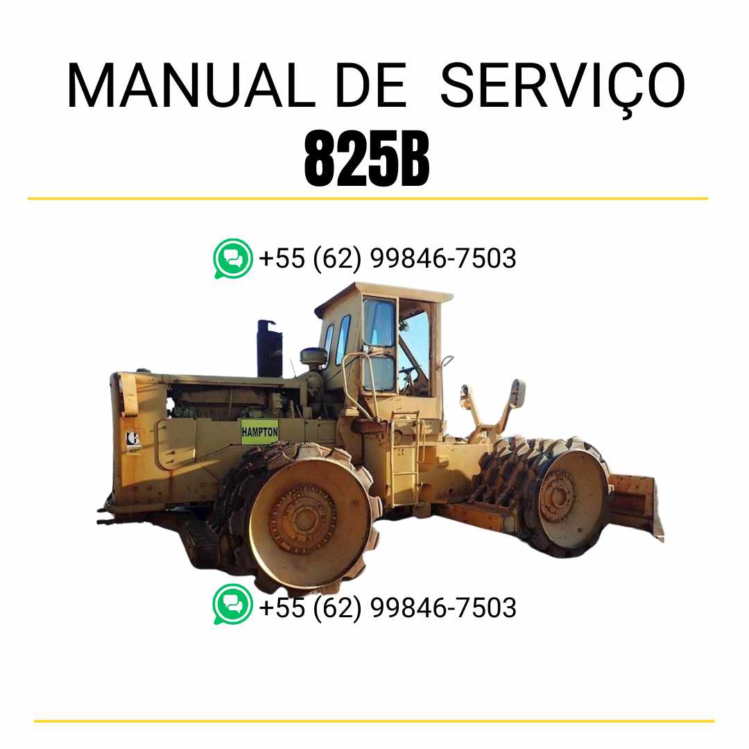 Manual de serviço Caterpillar 825B compactador de solo em inglês em PDF com instruções completas de manutenção e guia técnico detalhado