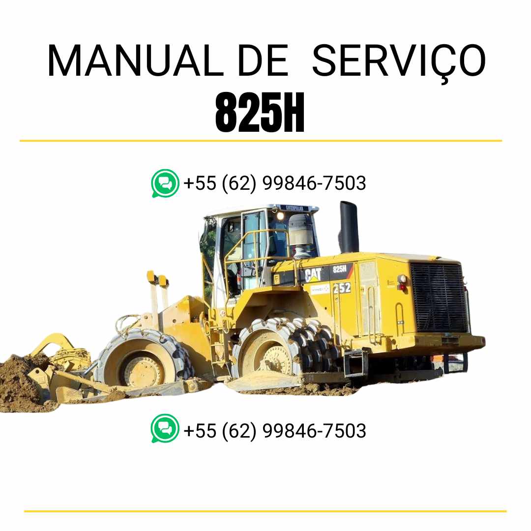 Manual de serviço Caterpillar 825H compactador de solo em inglês em PDF com instruções detalhadas de manutenção, reparos e ajustes técnicos