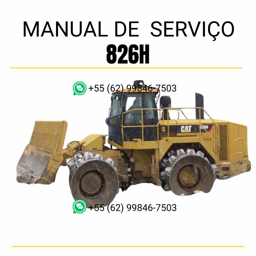 Manual de serviço Caterpillar 826H compactador de aterro em inglês em PDF com instruções detalhadas de manutenção preventiva, reparos e ajustes técnicos