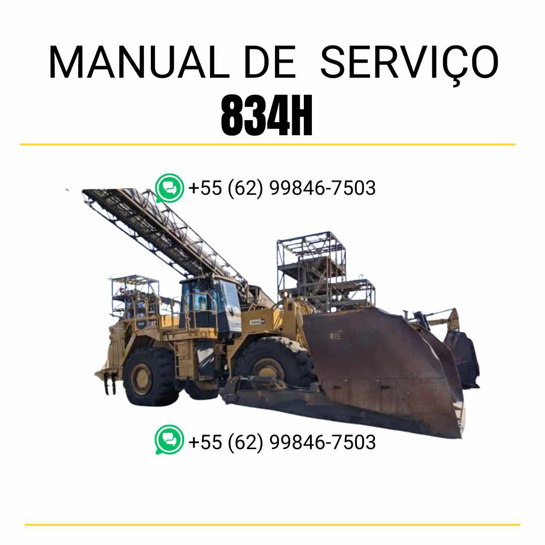 Manual de serviço Caterpillar 834H em PDF para trator de rodas, com orientações completas de manutenção e diagramas técnicos detalhados