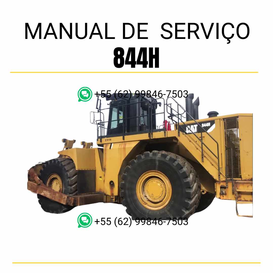 Manual de serviço Caterpillar 844H em PDF para trator de rodas, com informações de manutenção, ajustes e diagramas técnicos detalhados